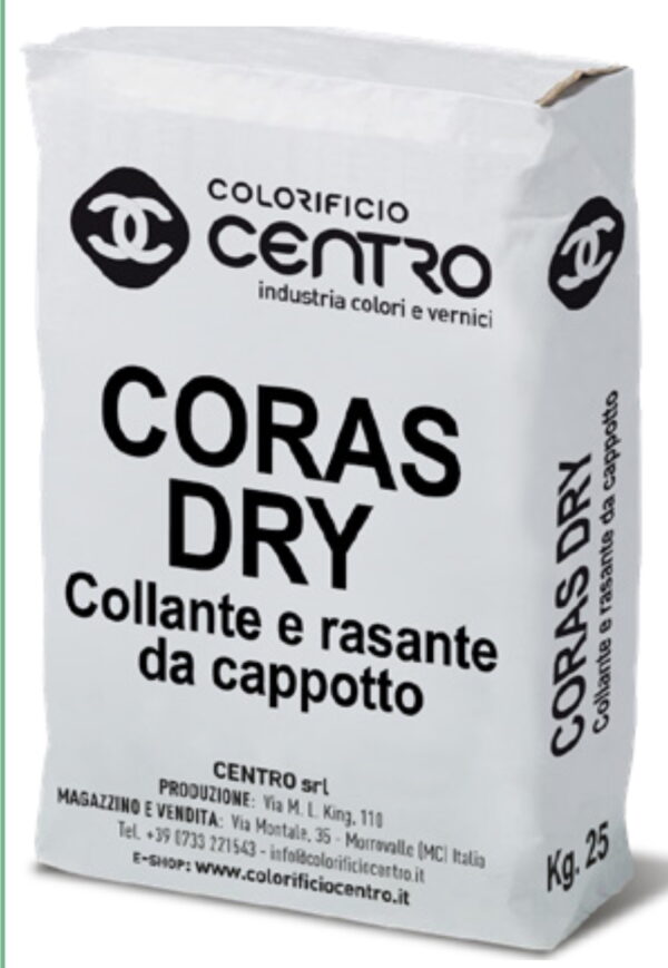 CORAS DRY – COLLANTE E RASANTE IN POLVERE – PER SISTEMA A CAPPOTTO CERTIFICATO