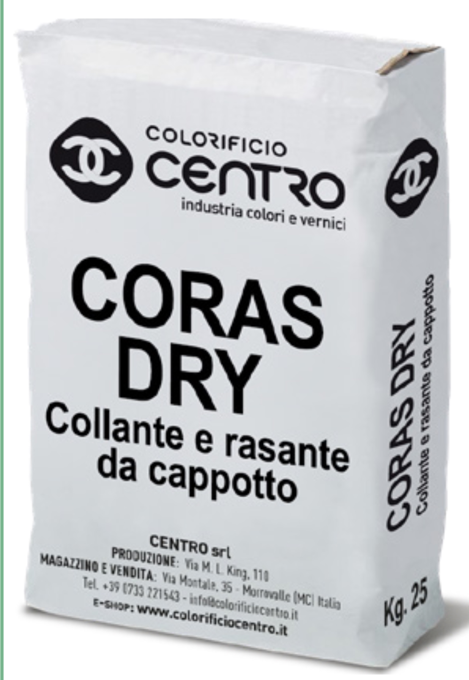 CORAS DRY – COLLANTE E RASANTE IN POLVERE – PER SISTEMA A CAPPOTTO CERTIFICATO